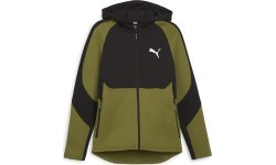 Мужская толстовка Puma Evostripe Full-Zip чёрно-зелёная 678995 33
