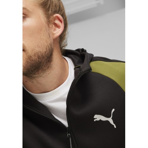 Puma Evostripe Full-Zip Men's Sweatshirt Black Green 678995 33