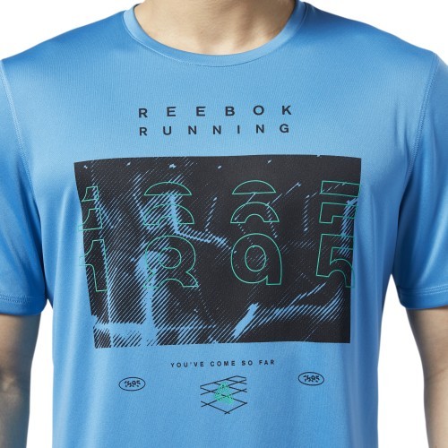 Reebok Re Run Crew Tee T-Shirt Blue EC2546