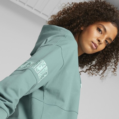 Puma Power Colorblock женский свитшот, зелёный 674068 84