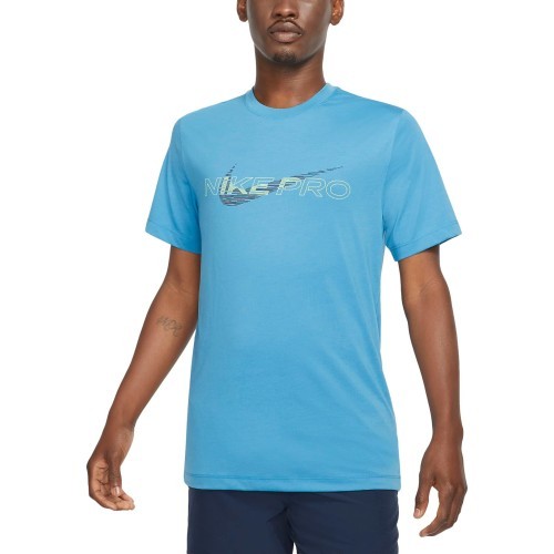 Nike Nk Df Tee Db Nk Pro Men's T-Shirt Blue