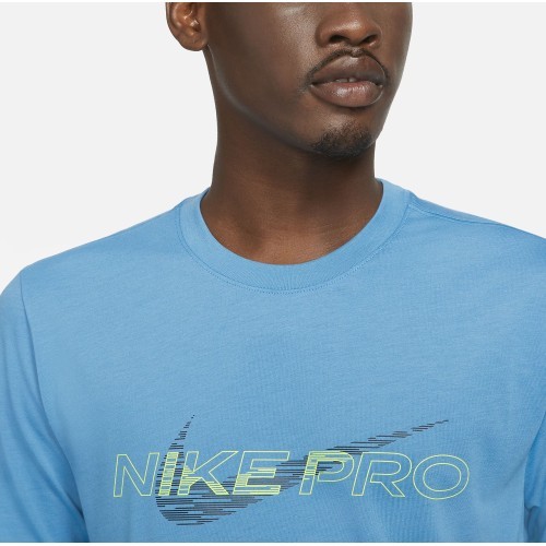 Nike Nk Df Tee Db Nk Pro Men's T-Shirt Blue
