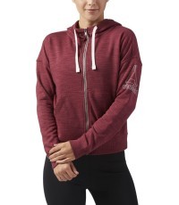 Reebok El Marble Full-Zip Sweatshirt, Red