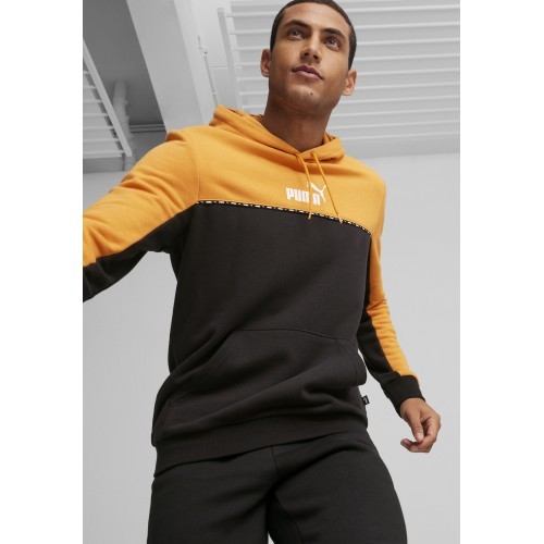 Мужской свитшот Puma Ess Block X Tape, чёрный/жёлтый 675173 91