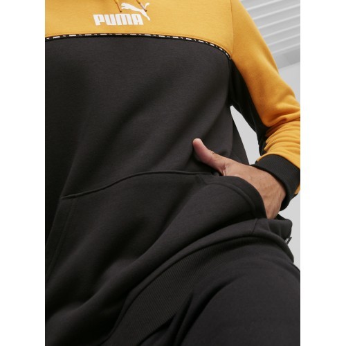 Puma Ess Block X Tape vīriešu džemperis, melns/dzeltens 675173 91
