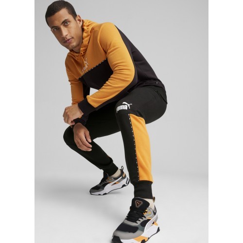 Puma Ess Block X Tape Men's Sweatshirt Black Yellow 675173 91
