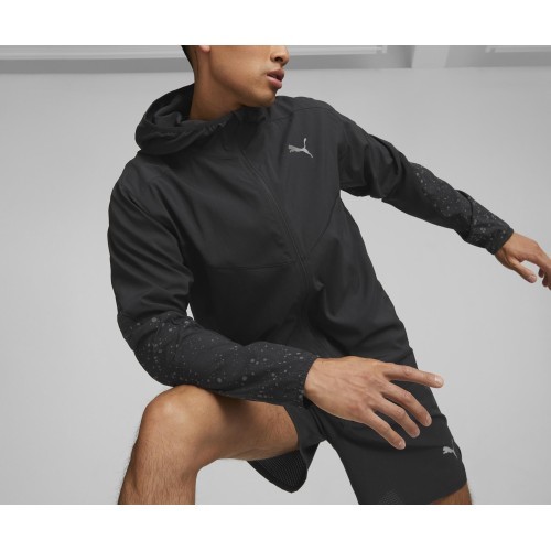 Puma Run Reflective AOP Woven vīriešu džemperis Black 522409 01