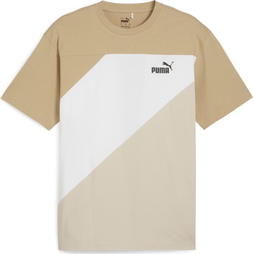 Puma Men's T-Shirt Power Colorblock Tee Cream White 678929 83