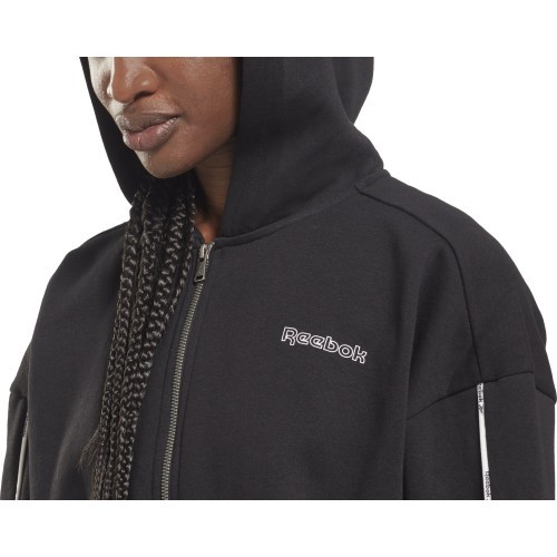 Reebok Piping Pack Hooded sieviešu sporta tērps, melns HE2275