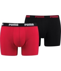 Puma Basic Boxer vīriešu apakšbikses, melnas/sarkanas