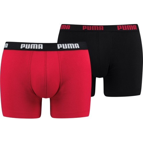 Puma Basic Boxer vīriešu apakšbikses, melnas/sarkanas