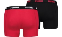 Puma Basic Boxer vīriešu apakšbikses, melnas/sarkanas