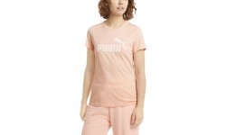 Puma Ess Logo Tee Peach Women's Blouse