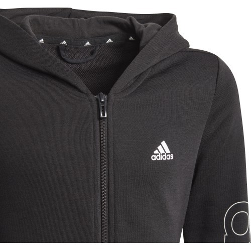 Толстовка с капюшоном для девочек Adidas G Lin FZ черная GN4050