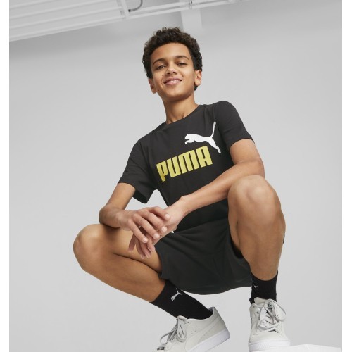 Puma Ess+ 2 Col Logo Tee подростковая футболка Black 586985 91