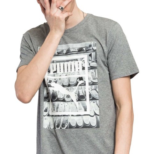 Puma Photoprint Shoes Tee Men's T-Shirt Grey 594892 03