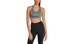 Nike Swoosh Futura sporta krūšturis sievietēm, pelēks BV3643 084