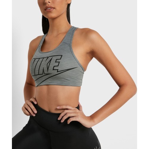 Nike Swoosh Futura sporta krūšturis sievietēm, pelēks BV3643 084