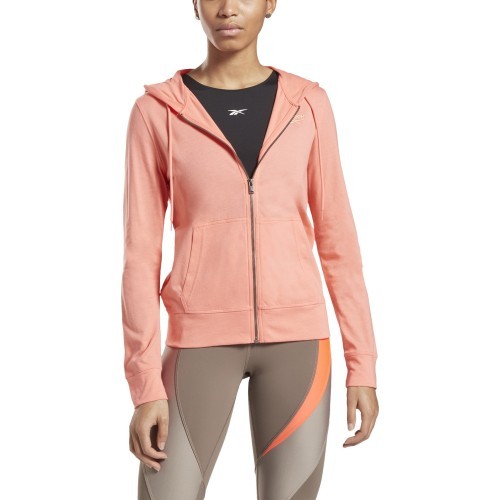 Женская толстовка Reebok Ri Jersey Full Zip розовая GI6610