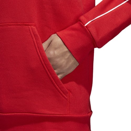 Толстовка Adidas Core 18 Hoodie, красная CV3337