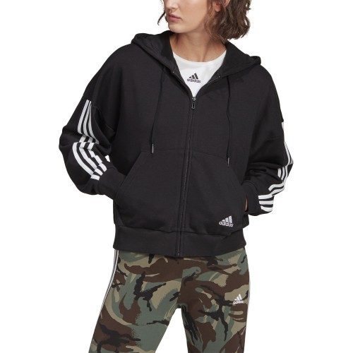 Adidas W 3S FZ Hoodie Women's Sweatshirt Black GL1462