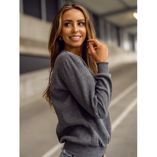Толстовка флисовая женская J.Style, серая 68W01-5