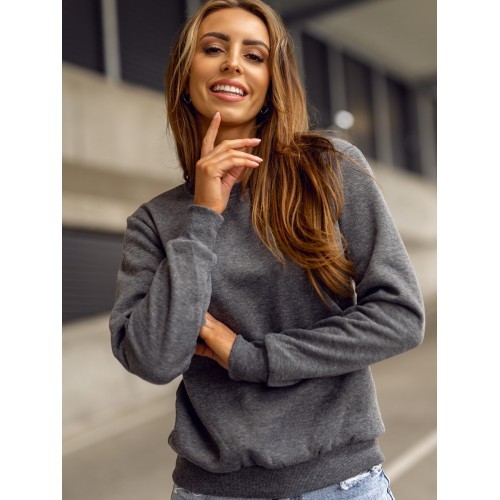 J.Style Women's Fleece Sweatshirt Grey 68W01-5