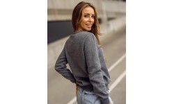 J.Style Women's Fleece Sweatshirt Grey 68W01-5