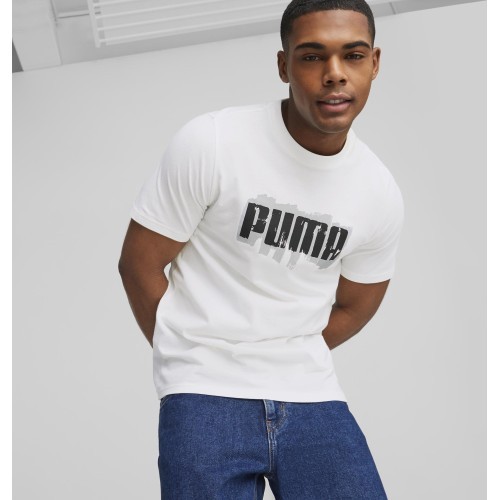 Puma Men's T-shirt Graphics Puma Wording White 674475 02