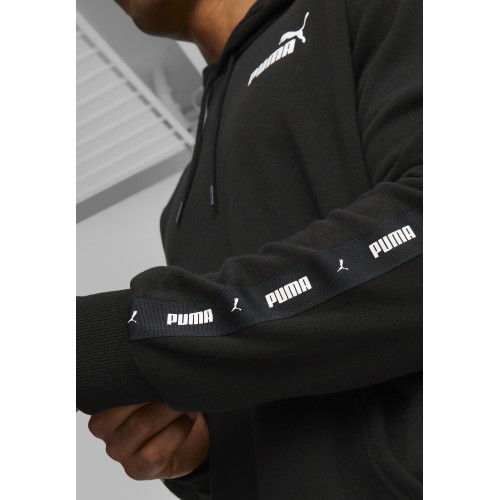 Puma Ess+ Tape Hoodie vīriešu džemperis, melns 847385 01