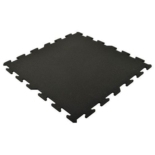 Gumijas grīdas segums, flīze - puzle, melna, 99x99cm