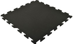 Rubber Tile Slice - Puzzle, Black, 99x99cm