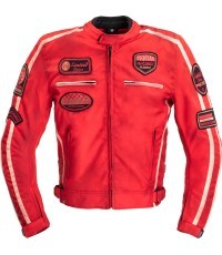 W-TEC Patriot Red vīriešu motocikla jaka, tekstilmateriāls - Red
