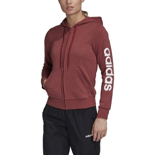 Adidas W E Lin FZ HD women's hoodie, burgundy GD2966