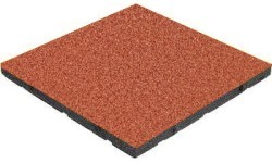 Rubber Tile Base Standard - Square, Red