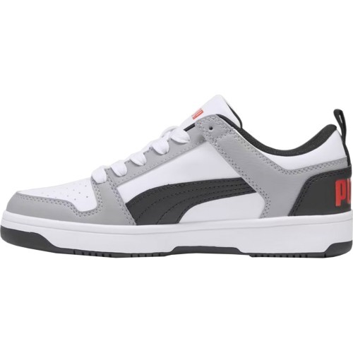Puma Rebound Layup Lo SL Jr bērnu botas White Black Grey 370490 20