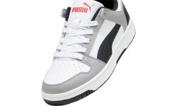 Puma Rebound Layup Lo SL Jr bērnu botas White Black Grey 370490 20