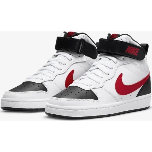 Nike Court Borough Mid 2 apavi pusaudžiem, melni/balti/sarkani CD7782 110