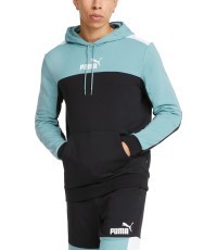 Puma Ess+ Block vīriešu džemperis ar kapuci, melns/piparmētru, 847428 50