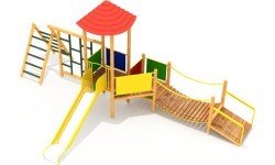 Koka bērnu rotaļu laukums, modelis 4-E