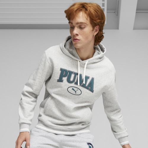 Puma Squad Hoodie Men's Sweatshirt Fl Grey 676017 04