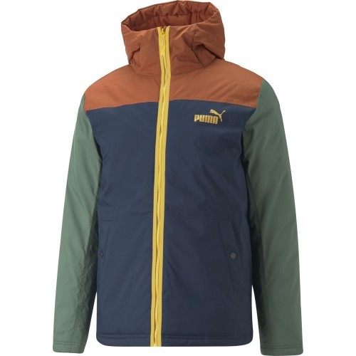 Куртка мужская Puma Colourblock с капюшоном синяя оранжевая зелёная 849346 64