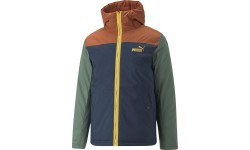 Куртка мужская Puma Colourblock с капюшоном синяя оранжевая зелёная 849346 64