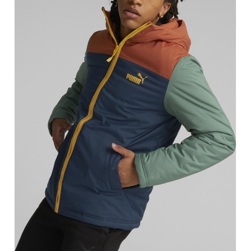 Puma Men's Colourblock Hooded Jacket Blue Orange Green 849346 64