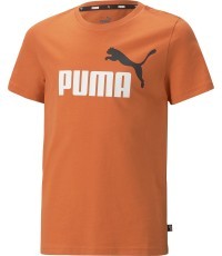 Футболка подростковая Puma Ess+ 2 Col Logo Tee оранжевая 586985 95