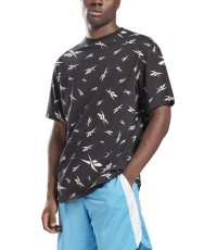 Reebok vīriešu T-krekls Te Aop Vector Tee Black GL3142