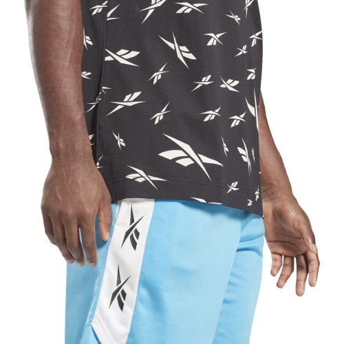 Reebok vīriešu T-krekls Te Aop Vector Tee Black GL3142