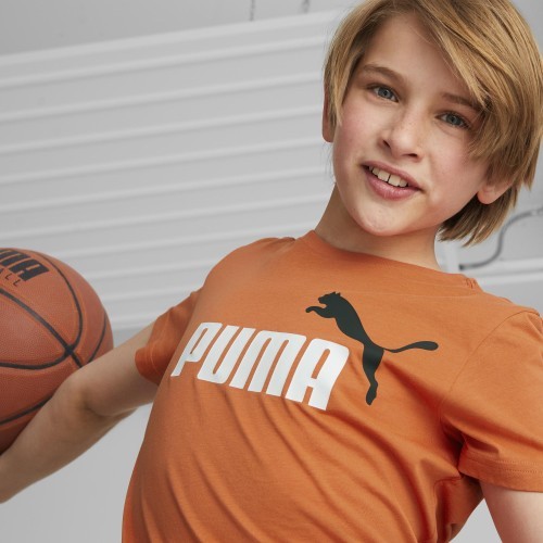 Футболка подростковая Puma Ess+ 2 Col Logo Tee оранжевая 586985 95