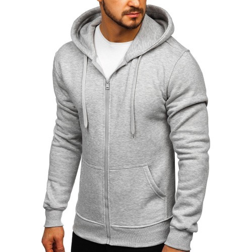 J.Style Men's Fleece Sweatshirt Grey 68B2008-2