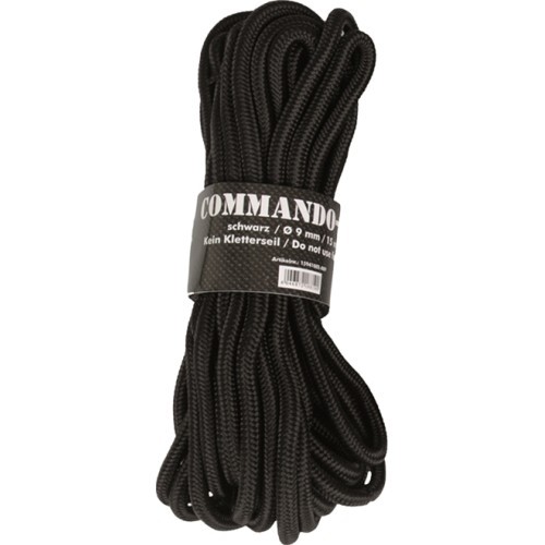 Komando virve, melna 5 mm (15 m)